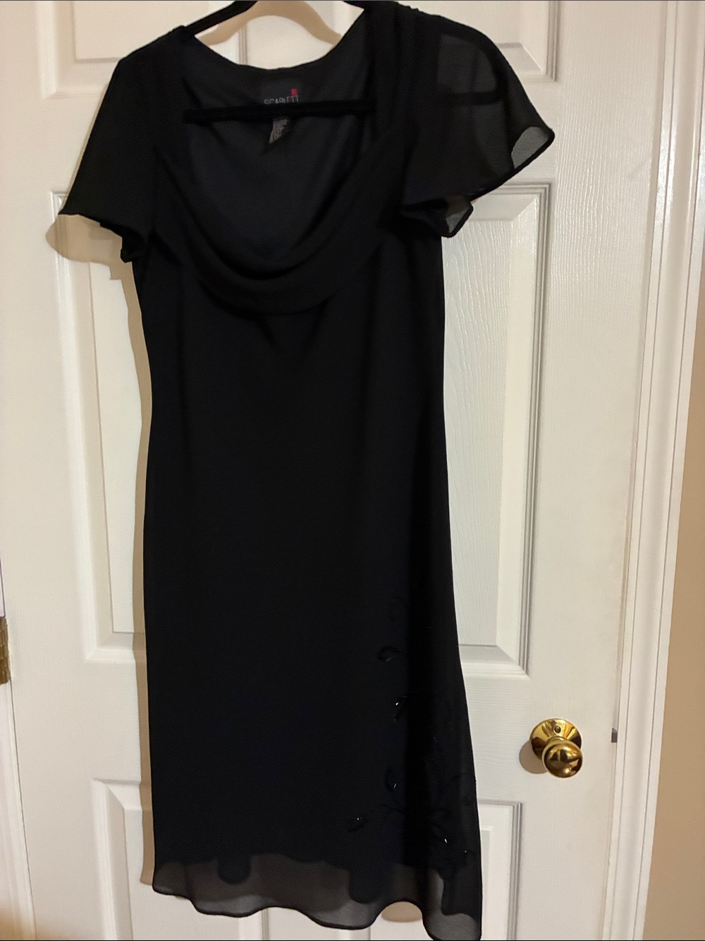 Scarlett Black Chiffon-Overlay Midi Dress
